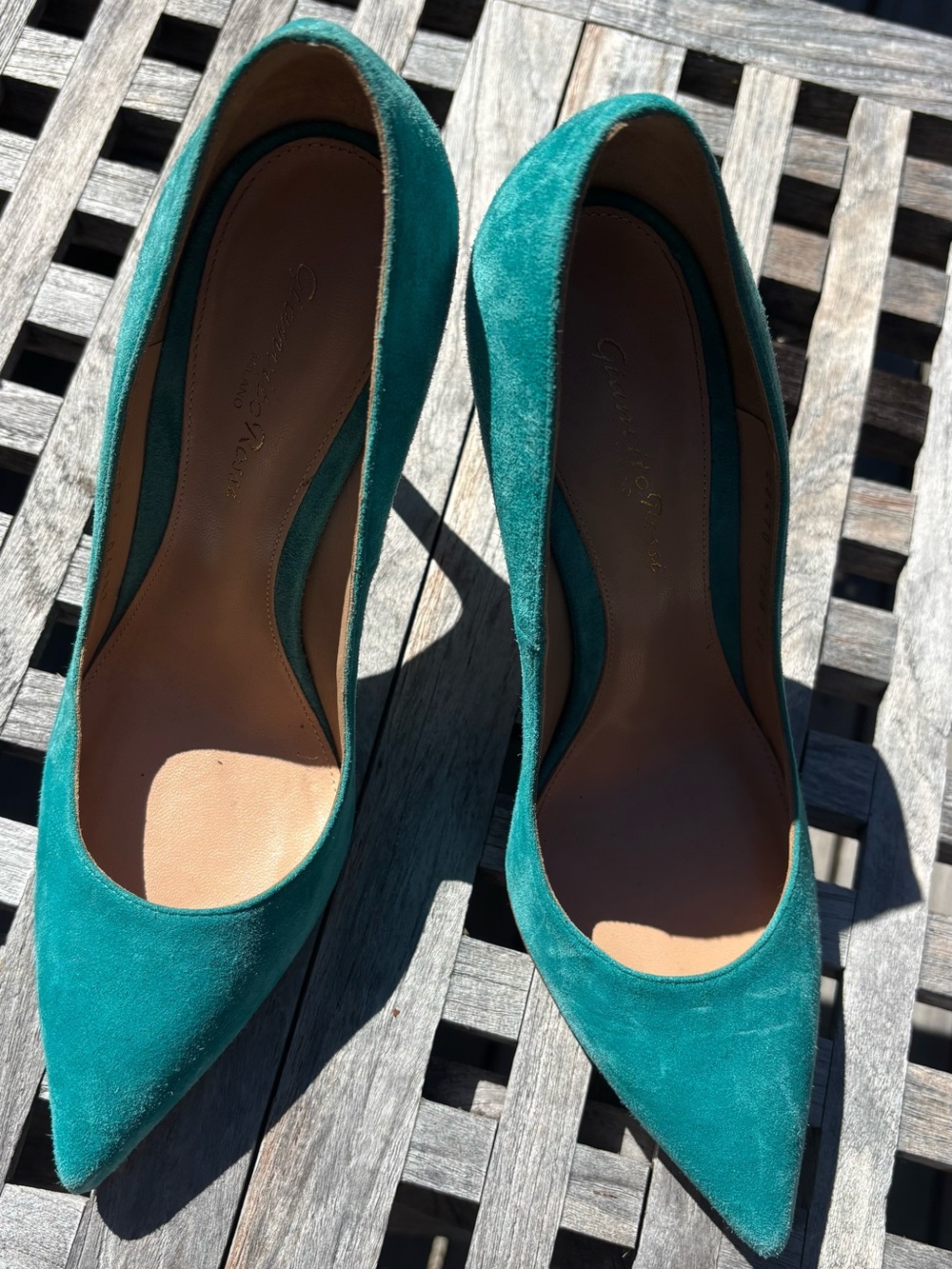 Gianvito Rossi Italian Suede Pointed-Toe Women's Pumps Size 38